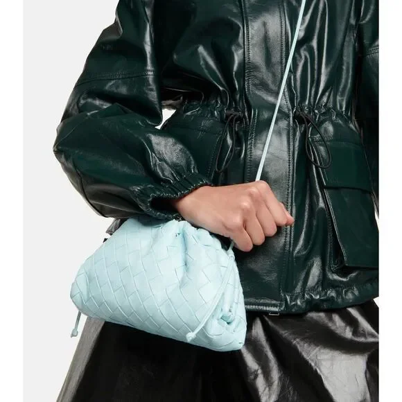 BOTTEGA VENETA Mini Pouch Intrecciato Crossbody Bag In Pale Blue $2500 - Picture 5 of 16